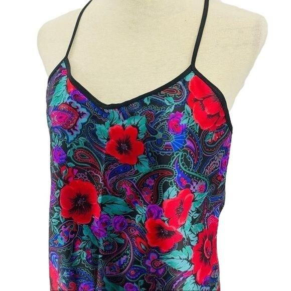 Vintage Delicates Nightgown Long Sleep Dress Medium Rich Floral - Picture 2 of 7